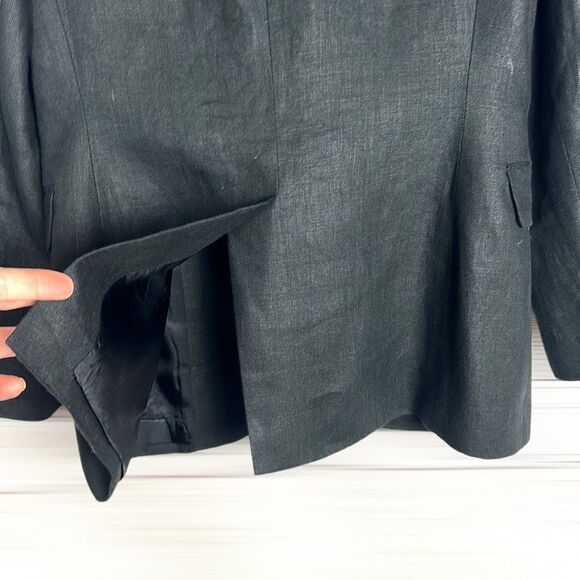 Brooks Brothers Women’s Irish Linen Black Charcoal Oversized Blazer  US 2-4 - Picture 10 of 15